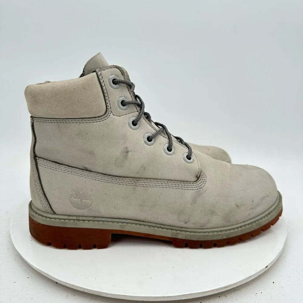 Timberland AF 6'' Inch Premium Men Size 7 Light Grey Leather Ankle Combat Boot